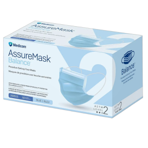Medicom AssureMask Balance ASTM Level 2 Earloop Mask - Blue